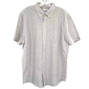 Sonoma Men’s Cotton Linen Blend Modern Fit Gray Button Down Shirt Large